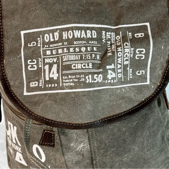 Myra Bag Large Old Howard Burlesque Upcycled Canvas Backpack S-0829 main image 5